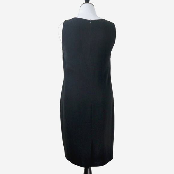 Louben Size 14 Sleeveless Tailored Sheath Dress Black Career Suit - Picture 5 of 11